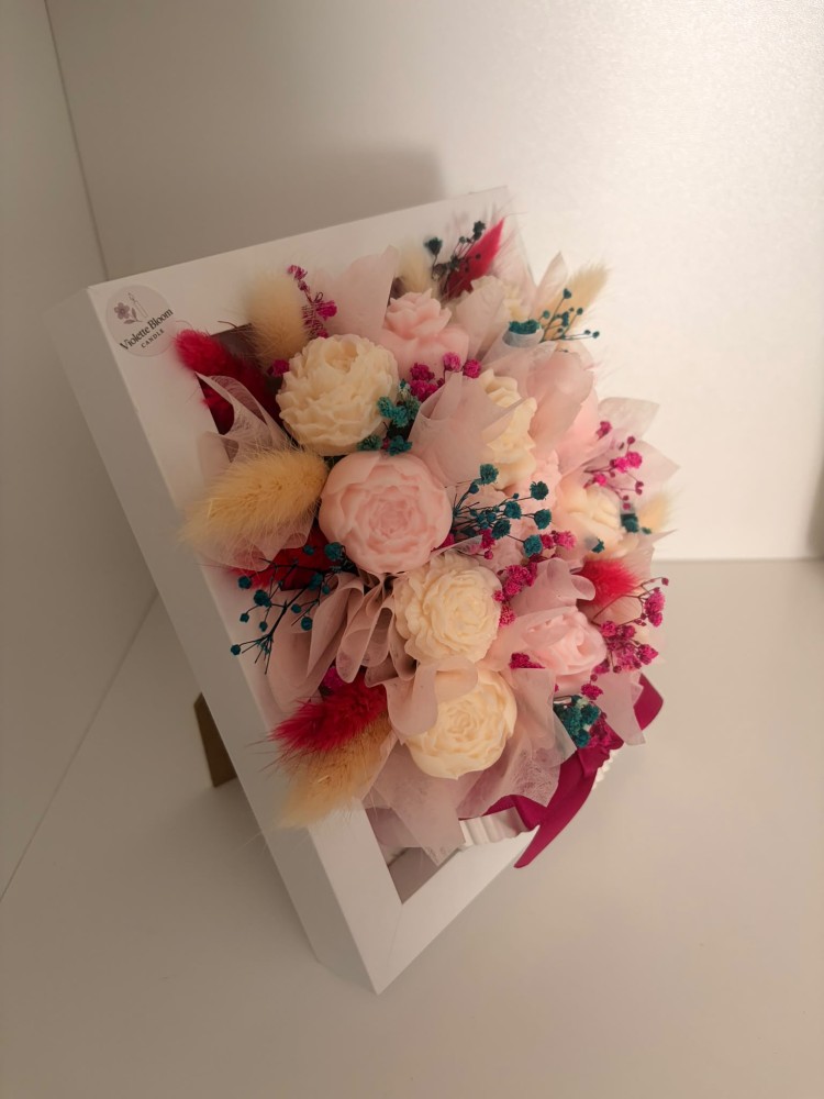 Tablou Floral Roz/Alb 003